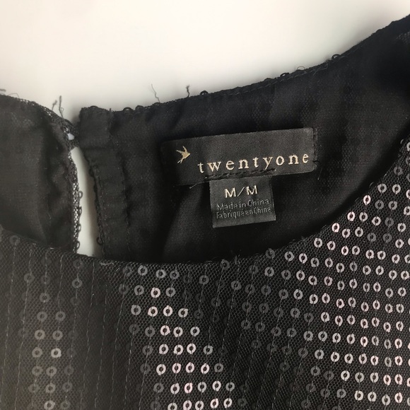 Forever 21 Black Ruffle/Sequenced Top - Picture 7 of 8